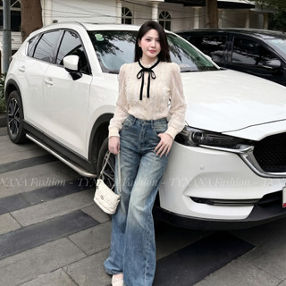(Sang Trọng)Áo Kiểu Nữ Tiểu Thư Phối Nơ Ren Thanh Lịch - Áo Sơ Mi Tay Bồng Cao Cấp Phong Cách Lịch Sự |219