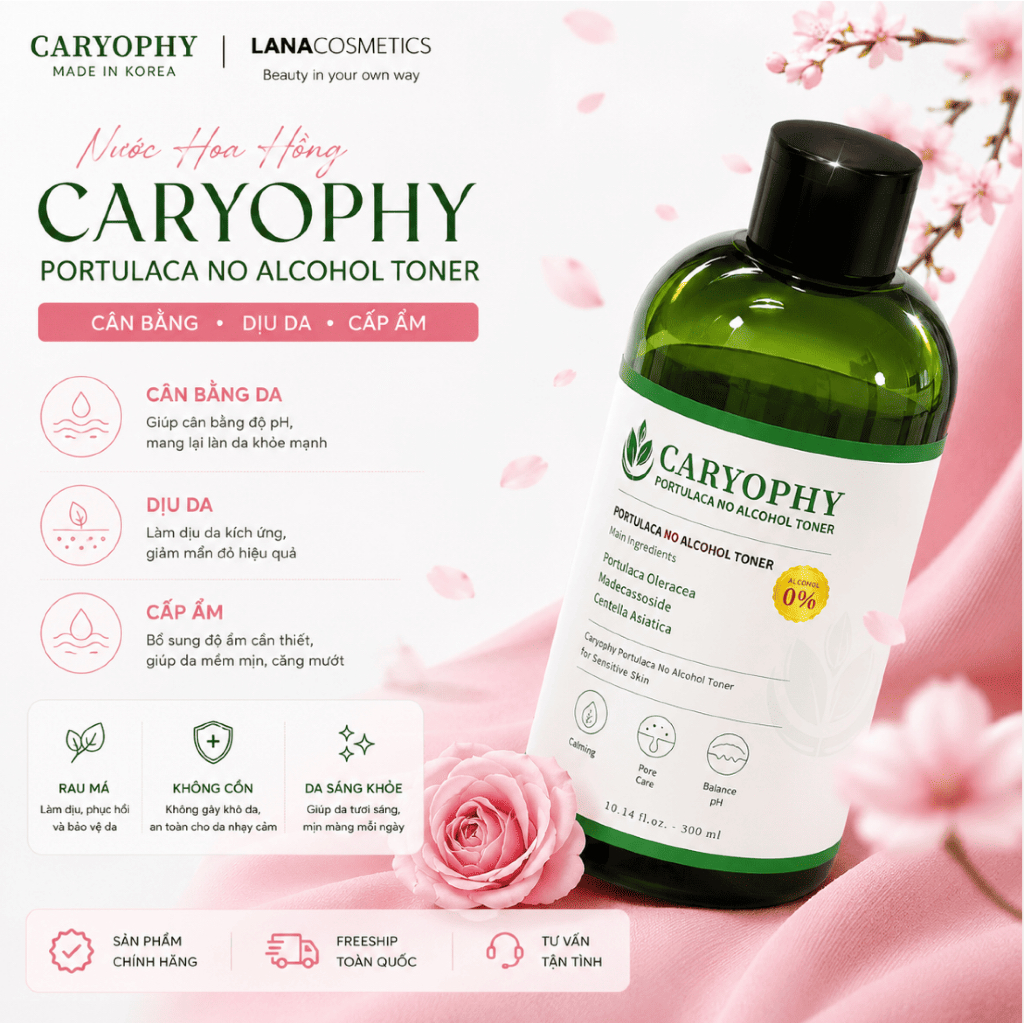 Nước hoa hồng Caryophy Portulaca Toner - 300ml