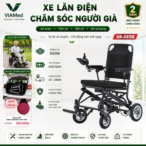 Xe Lăn Điện VA-XE56 Lithium Cao Cấp - Gấp gọn, An toàn cho Người Già & Người Bệnh (BẢO HÀNH 2 NĂM)