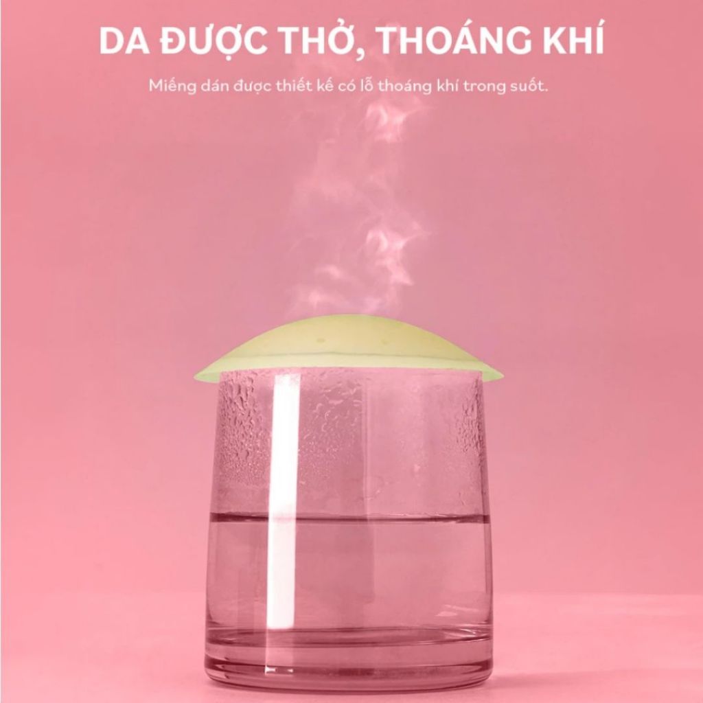 Miếng dán nâng ngực silicone thoáng khí cao cấp, miếng dán ti siêu mỏng dính Ova Nipple Pad, rộng 8cm.