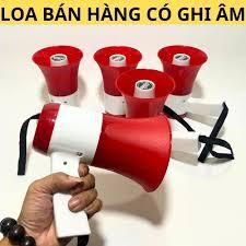 Loa tục ếch 2 pin có bluetooth phóng thanh có ghi âm phát lại liên tục bán hàng rong đa năng