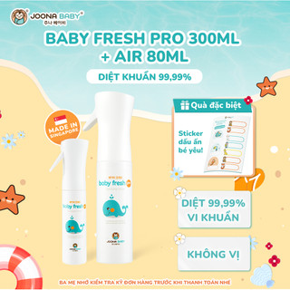 Combo xịt đa năng khử khuẩn, khử mùi đồ chơi, bình sữa, núm ti giả Baby Fresh Pro [Xịt 300ml & Xịt 80ml] - Joona Baby