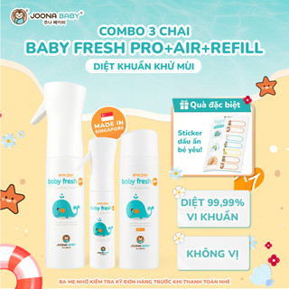 Combo 3chai xịt đa năng khử khuẩn, khử mùi đồ chơi, bình sữa, núm ti giả Baby Fresh Pro - Joona Baby