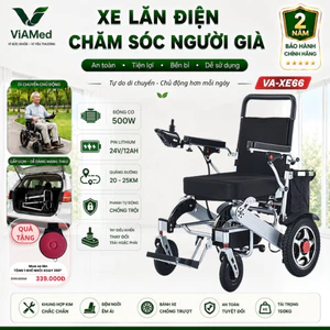 Xe Lăn Điện VA-XE66 Lithium Cao Cấp - Gấp gọn, An toàn cho Người Già & Người Bệnh (BẢO HÀNH 2 NĂM)