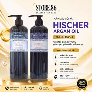 Combo Dầu Gội Xả HISCHER Collagen 500ml - 1000ml | Dưỡng Ẩm Tóc Khô Xơ, Mềm Mượt Chuẩn Salon