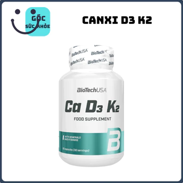 [HÀNG CÔNG TY] BioTechUSA Ca D3 K2 (90 Viên) Viên Uống Bổ Sung Canxi, Vitamin D3 K2