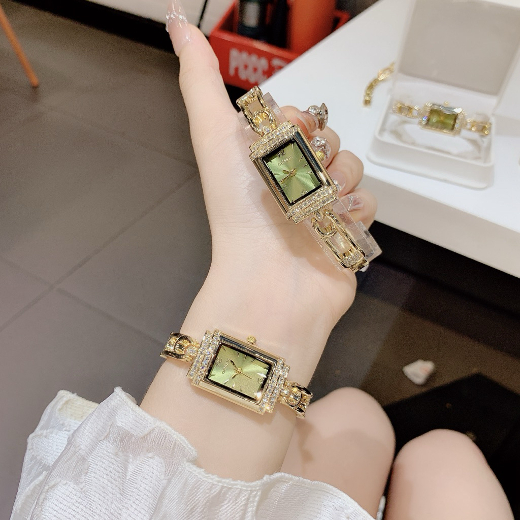Đồng Hồ Nữ Gossie Lắc Khoá Đính Đá 2 Màu Lựa Chọn Sang Chảnh