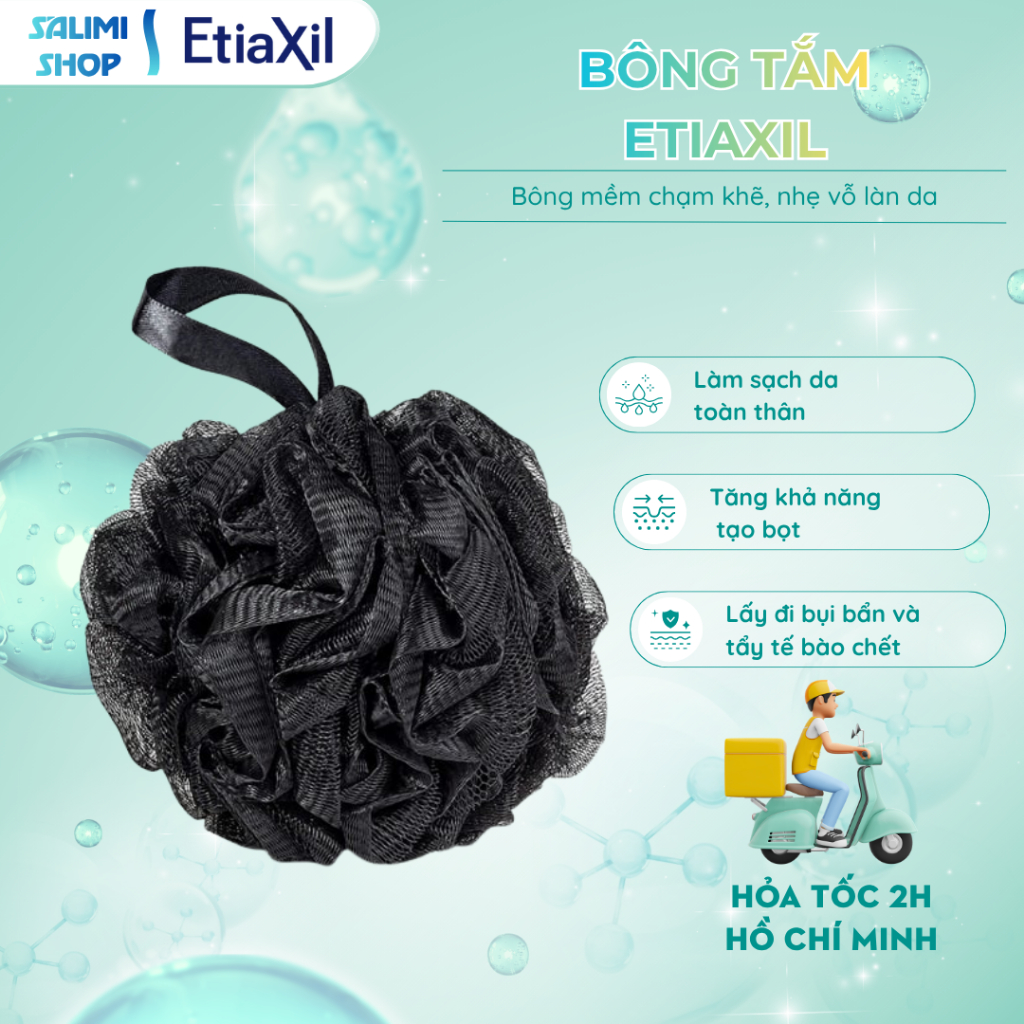 (Gift) Bông tắm Etiaxil màu đen