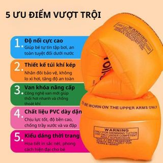 Homee.cok Phao Tay Tập Bơi Trẻ Em - Phao Bơi Cho Bé PVC Dày Dặn, Hỗ Trợ Học Bơi, Giữ Nổi Tốt, Dễ Đeo