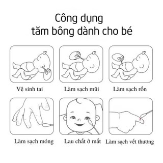 [Hộp 200 Que] Tăm Bông Ngoái Tay Thân Gỗ, Bông Ngoáy Tai 2 Đầu, Tăm Bông Gỗ, Tăm Bông 2 Đầu, Tăm Bông An Toàn - GoBy