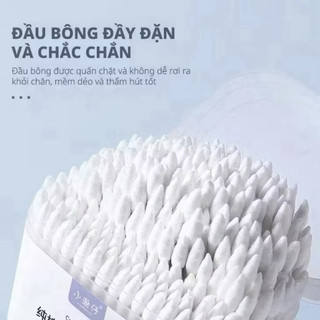 [Hộp 200 Que] Tăm Bông Ngoái Tay Thân Gỗ, Bông Ngoáy Tai 2 Đầu, Tăm Bông Gỗ, Tăm Bông 2 Đầu, Tăm Bông An Toàn - GoBy