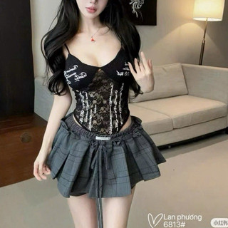 QCL1 6813 Chân váy kẻ mẫu mới siêu hot,đẹp đỉnh