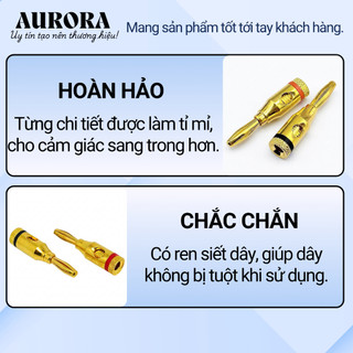 Giắc bắp chuối mạ vàng 24k - Jack đánh dấu đỏ đen - Tiếp xúc ổn định với loa, amply, mixer