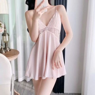 V68 Váy Ngủ 2 Dây Nữ Chất Liệu Latin Mềm Mại Phối Ren Cao Cấp Phương Linh Underwear