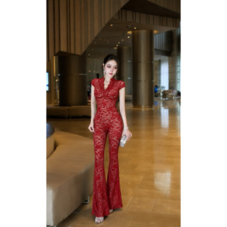 Set ren quần loe tay cộc siêu tôn dáng cho nữ