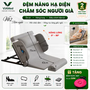 Đệm Nâng Lưng Điện 0-80° Cho Người Bệnh, Người Già - Hỗ Trợ Ngồi Dậy Loại Ngắn 120x75cm (BÀO HÀNH 2 NĂM)