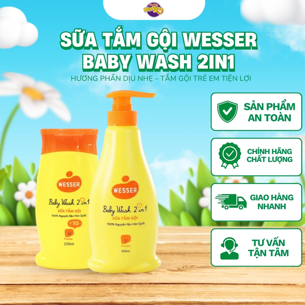 Sữa tắm gội Wesser 2 in 1 cho bé 500ml