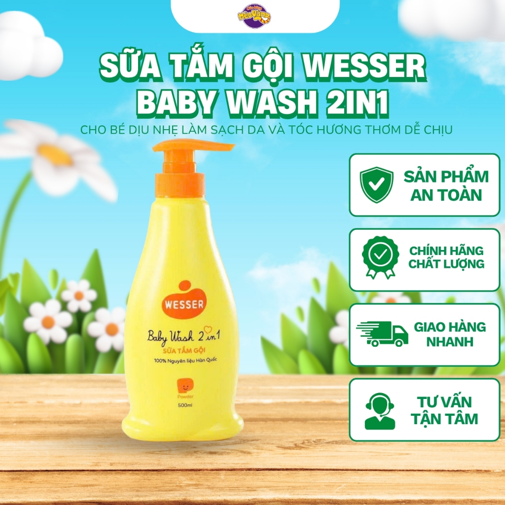 Sữa tắm gội Wesser 2 in 1 cho bé 500ml