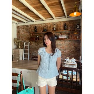 𝐇𝐚𝐲𝐚𝐭𝐨 𝐓𝐨𝐩 - Áo sơ mi nữ trắng, áo Linen cổ tròn buộc nơ sau nhien.official NAS00014