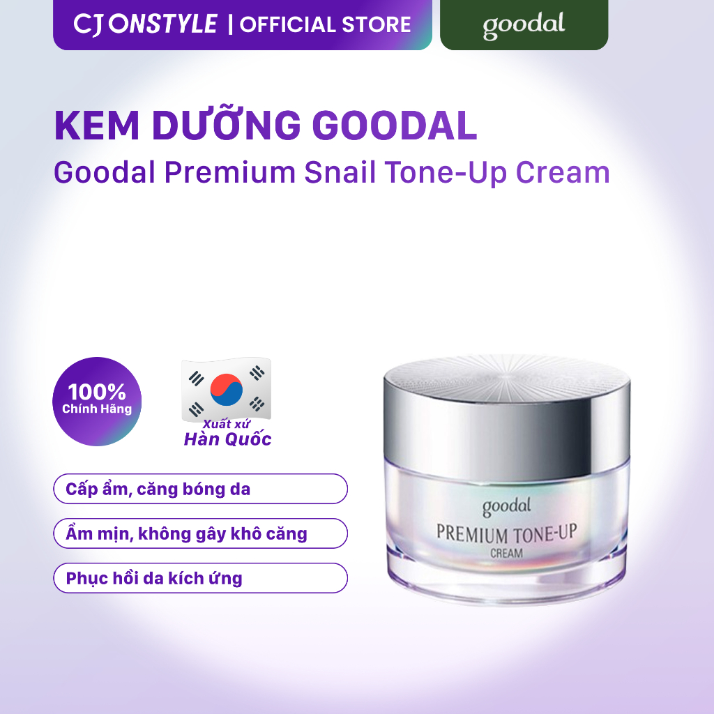 Kem Dưỡng Goodal Premium Snail Tone-up Cream Cấp Ẩm Phục Hồi Da 30ml