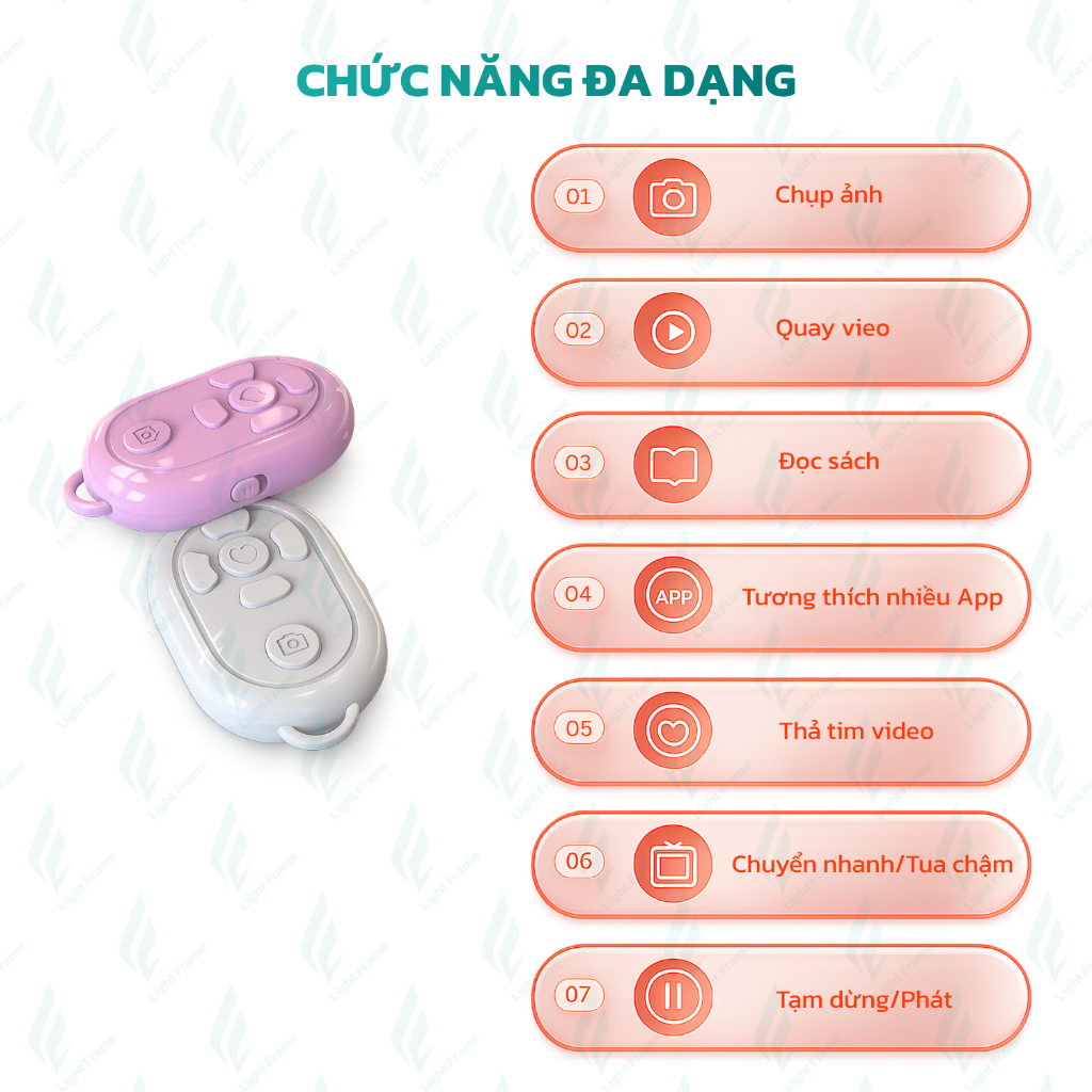 Điều khiển điện thoại di động Bluetooth từ xa chụp ảnh, quay video phù hợp với iOS và Android