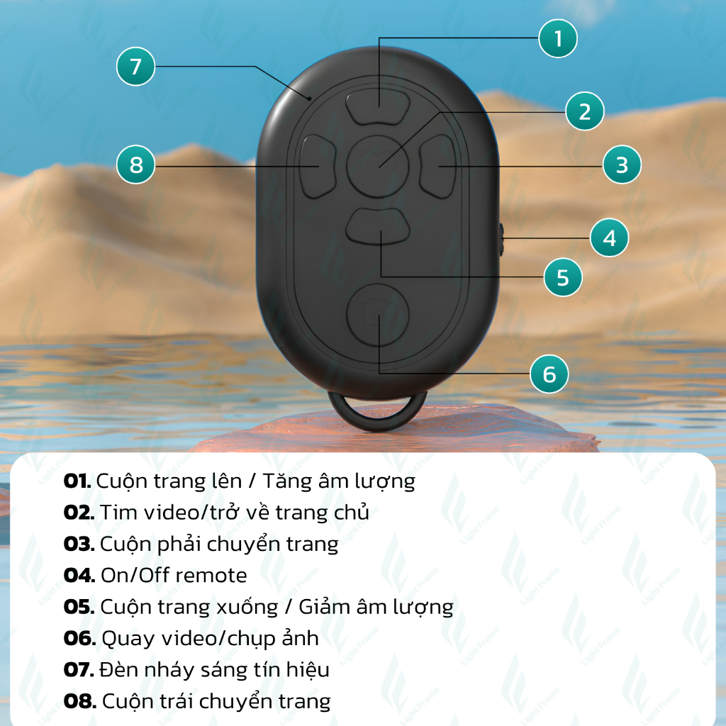 Điều khiển điện thoại di động Bluetooth từ xa chụp ảnh, quay video phù hợp với iOS và Android
