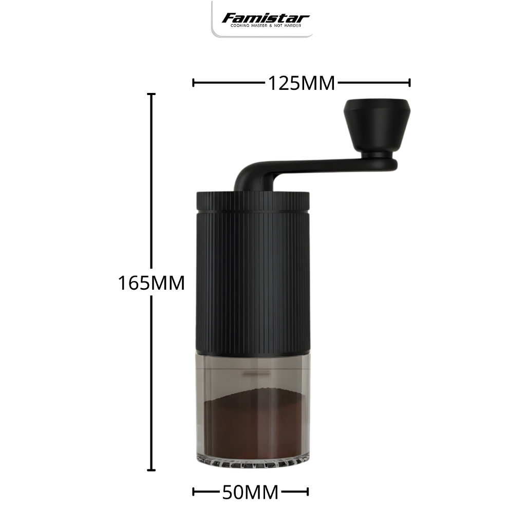 Máy Xay Cà Phê Mini Cầm Tay Cao Cấp Famistar , Lõi Gốm Xay Hạt Giữ Trọn Hương Vị, Nhỏ Gọn Tiện Lợi