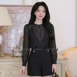 Áo Thun Nữ Kiểu Tay Dài Dáng Thiết Kế Phối Ren Cổ Tròn Thanh Lịch | 253