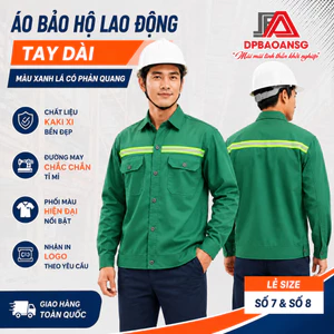 Áo Bảo Hộ Màu Xanh lá Phản Quang -Đồng Phục Bảo Hộ Cho Kỹ Sư, Công Nhân Xây Dựng, Công Nhân Vệ Sinh
