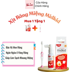 Xịt Chống Sâu Răng MIDKID Vị Táo 20ml Cho Bé Từ 1 Tuổi Nuốt An Toàn Giúp Làm Sạch Thơm Khoang Miệng