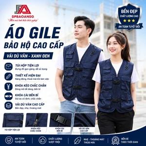 ÁO GILE BẢO HỘ TÚI HỘP VẢI DÙ VÂN CARO CAO CẤP | ÁO GILE ĐA NĂNG PHƯỢT, LEO NÚI, CÂU CÁ, KỸ SƯ XÂY DỰNG