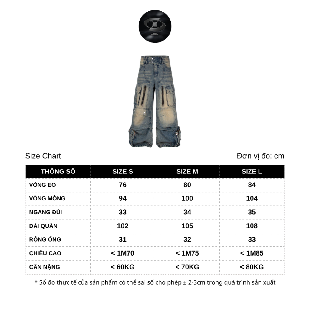 Bad Choices | Quần jean form Suông DESTROYED dây kéo phối túi hộp StreetWear