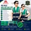 ÁO GILE BẢO HỘ PHẢN QUANG KÉT PHỐI XANH ĐEN - ÁO GILE TÚI HỘP CAO CẤP CHO KỸ SƯ