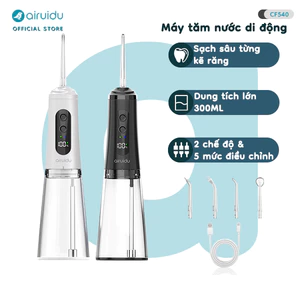 Máy Tăm Nước Gia Ðình Chuẩn Chống Nước IPX7 Bình Chứa Nước 300ml Cổng Sạc Type-C Airuidu CF540