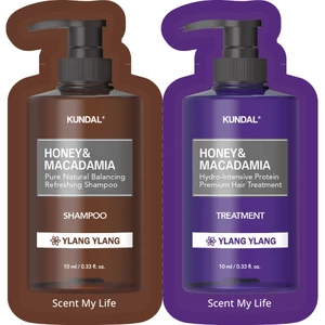 Dầu gội & dầu xả KUNDAL Honey & Macadamia Shampoo&Protein Shachet Ylang Ylang 10ml*2