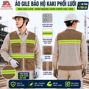Áo Gile Bảo Hộ Phản Quang Vải Phối Lưới Cho Kỹ Sư, Công Nhân, Kỹ Thuật - Có Túi Nhiều Màu