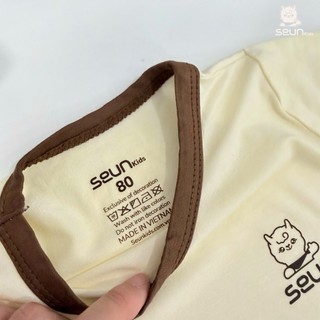 | SEUNKIDS | Bộ cộc tay cho bé trai bé gái (15 màu-2 link) visco lụa mát lạnh 8kg đến 35kg bộ mặc nhà set mặc nhà