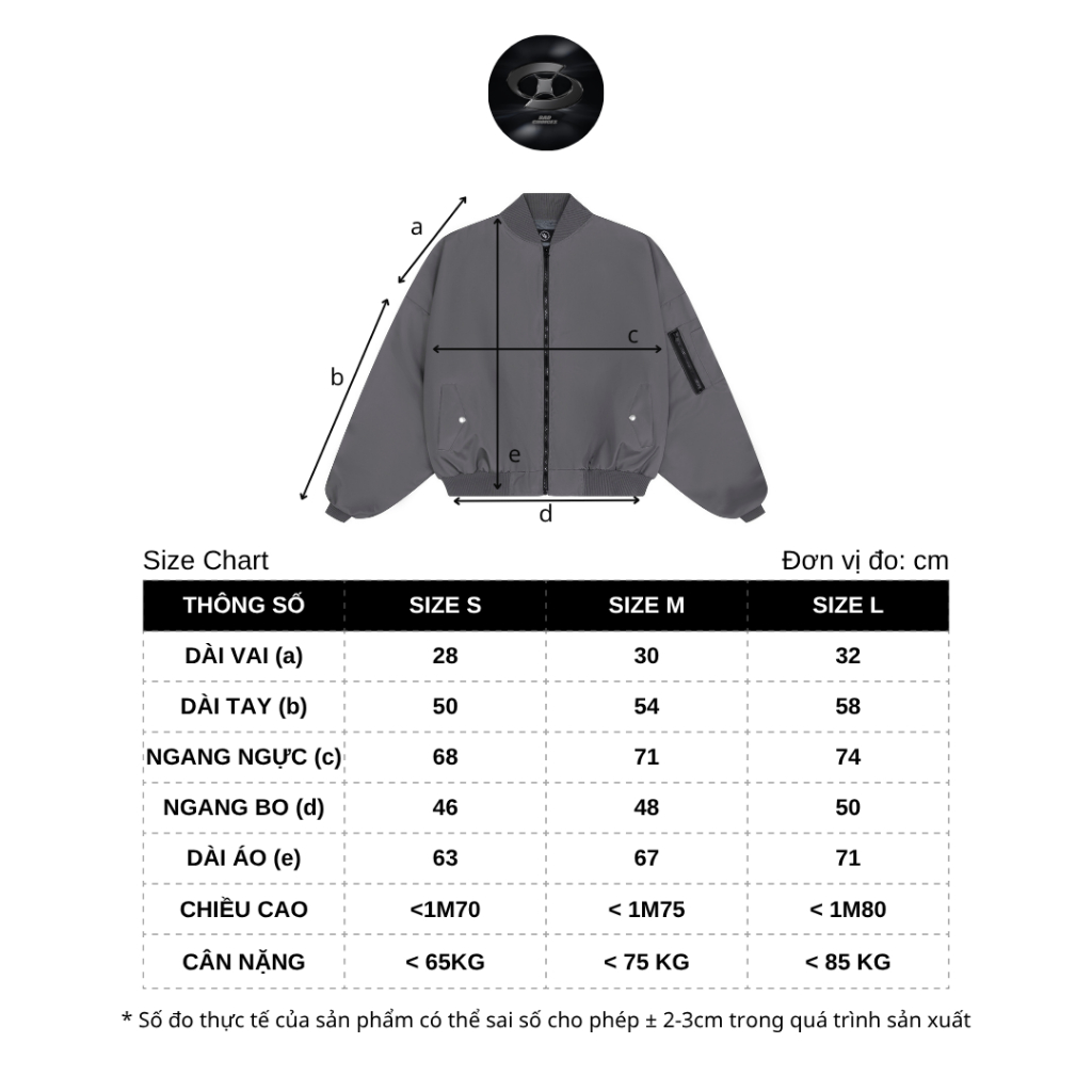 Bad Choices | Áo Bomber dù Zipper Jacket Signature tay nhún form Boxy