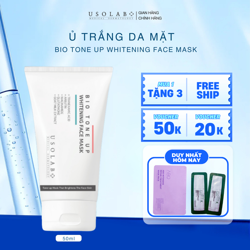 Kem ủ trắng mặt Usolab - Giúp da trắng sáng bật tone, cải thiện sắc tố và làm sáng da 50ml