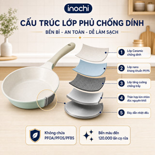 Chảo Chống Dính Omi Simple Inochi Cao Cấp: Không Dính, Bền Bỉ, An Toàn, Nấu Ngon Mọi Món