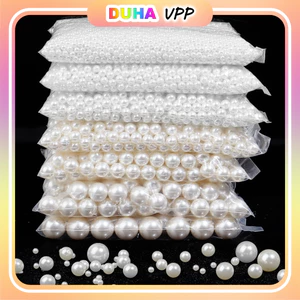 Set 100g Hạt Ngọc Trai Nhân Tạo Màu Trắng Trang Trí Hoa Handmade Decor Quà Tặng Diy DUHA 028