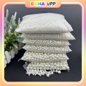 Combo 500g Hạt Ngọc Trai Nhân Tạo Loại Vip Trắng Ngà, Trắng Tinh Nhiều Size Handmade Diy DUHA 028