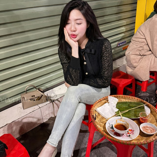 (BÁN CHẠY) Áo Kiểu Thanh Lịch Cho Nàng Công Sở - Tay Voan Cổ Nơ Thon Eo Sang Trọng | 301