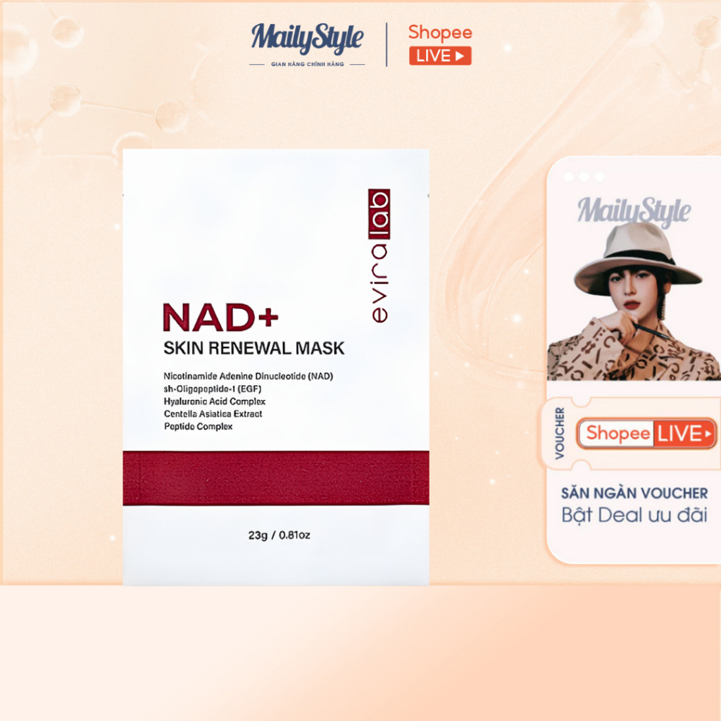 Q31_Mặt nạ tái tạo da eviralab NAD+ Skin Renewal Mask (1 Hộp/10 miếng)
