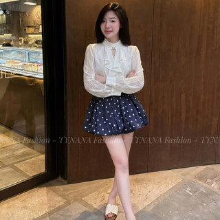 (BÁN CHẠY) Áo Sơ Mi Trắng Nữ Tay Voan Cổ Tròn - Áo Công Sở Thanh Lịch  Phong Cách Hàn Quốc Cao Cấp  379