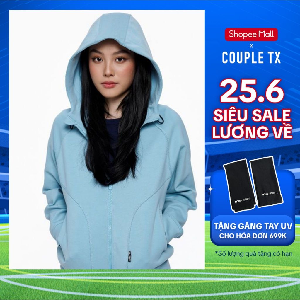 Áo Khoác Chống Nắng Nữ Couple TX Airlayer Thun Double Face Ver 2.0 Raglan Form Relax WOK 2066
