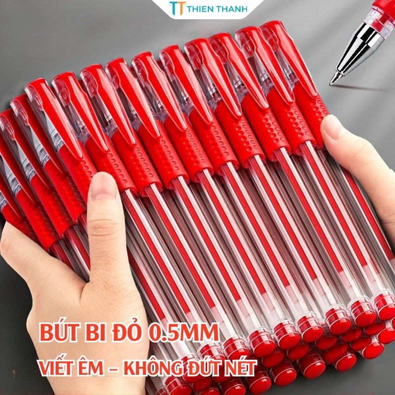Bút Gel Chấm Bài Mực Đỏ 0.5mm Bút Mực Gel Viết Êm Tay Không Lem Không Nhòe Cho Văn Phòng