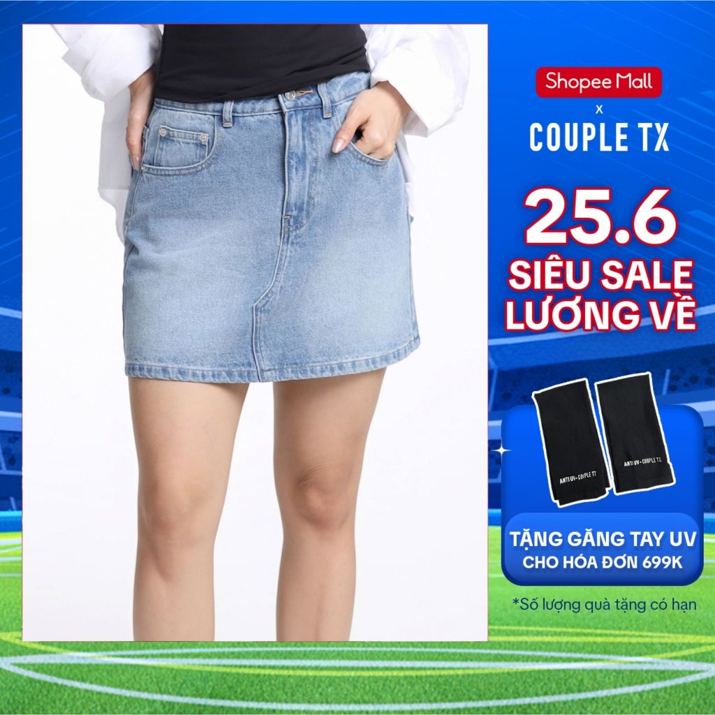 Chân Váy Jean Mini Chữ A Couple TX WSK 2034