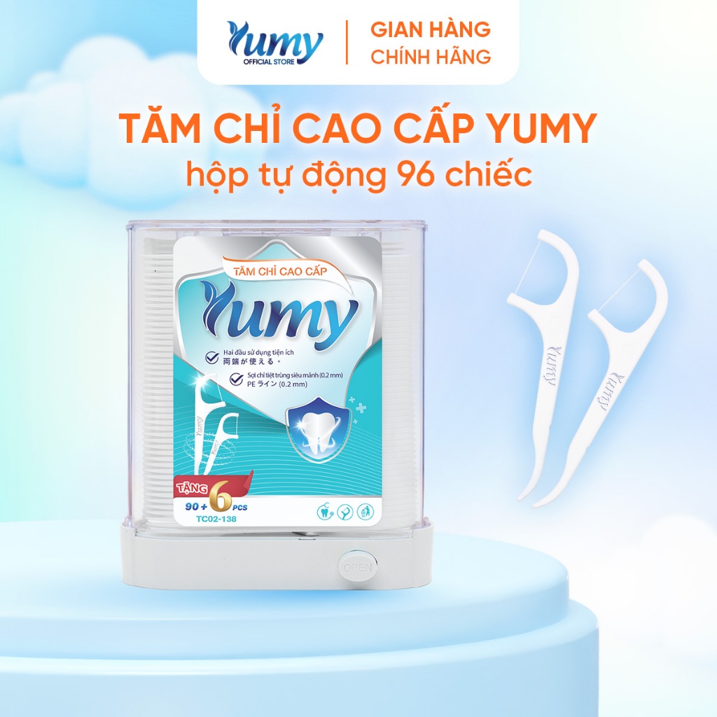 Combo 4 hộp Tăm chỉ YUMY hộp Tự động 96 chiếc chỉ mịn không tưa sợi, thiết kế thông minh (TC02-138)