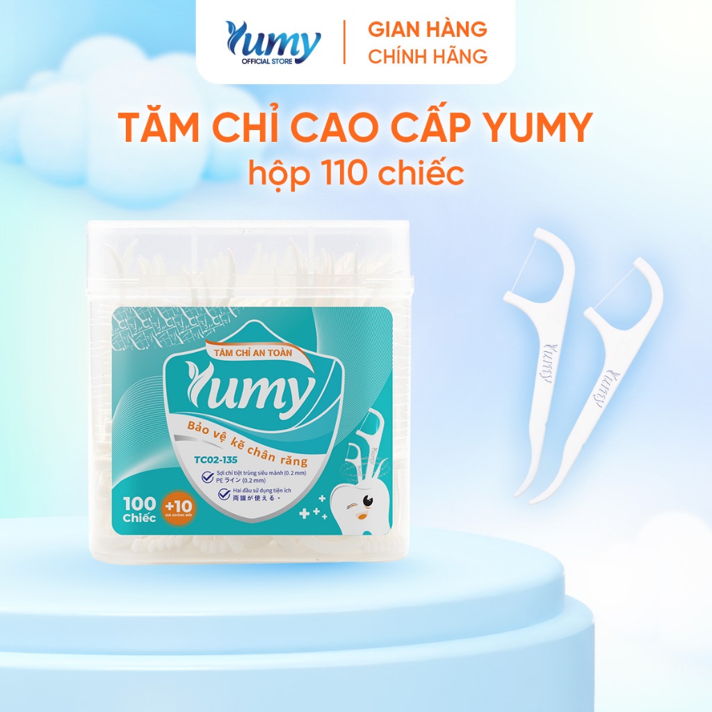 Combo 10 hộp Tăm chỉ nha khoa YUMY 110 chiếc sợi chỉ mảnh, vệ sinh an toàn cho răng miệng (TC02-135)